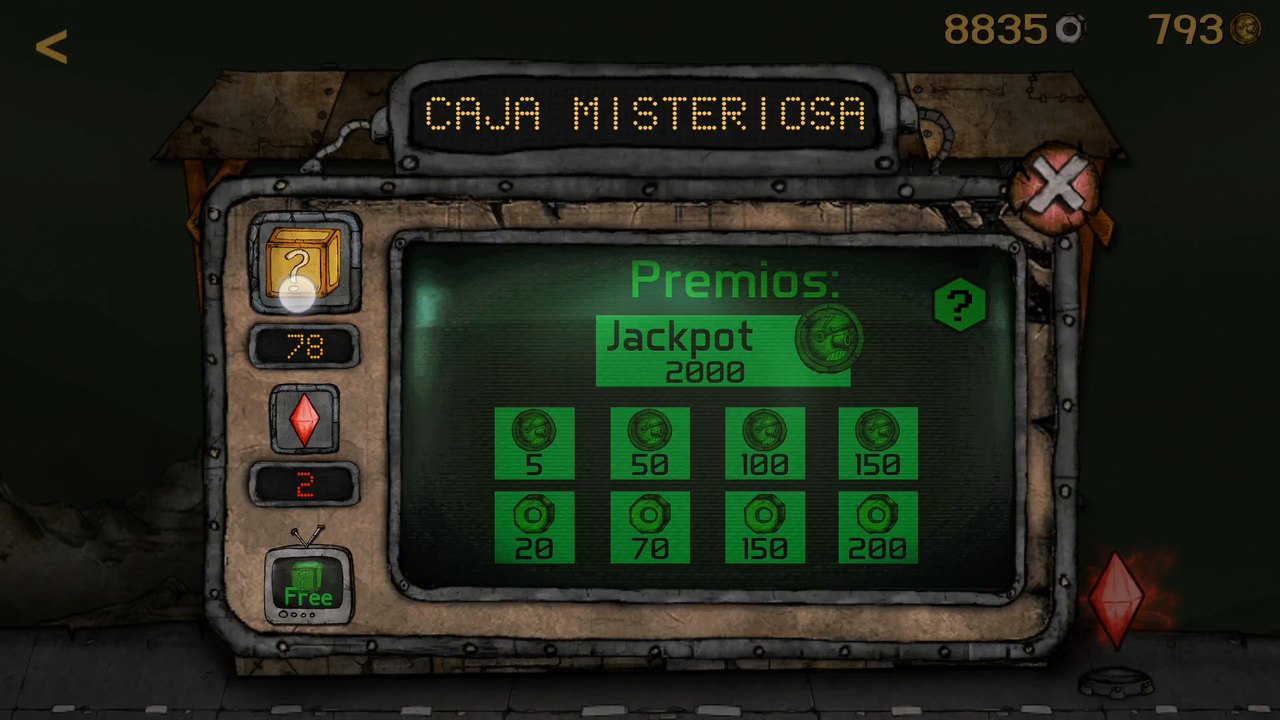 Paperbot mystery-box reward screen with possible prizes.